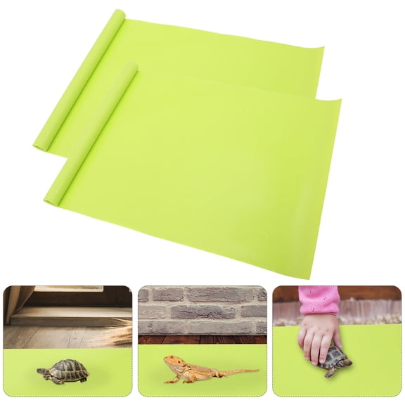 HOOWIFFY 2Pcs Terrarium Substrate Reptile Carpet Mat Light Green Heat Absorbing Comfortable Liner