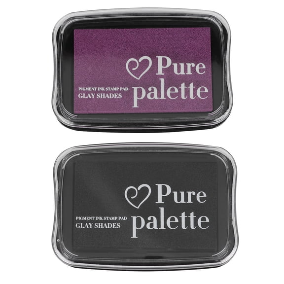 HOOWIFFY 2Pcs Rubber Stamp Pad Black for DIY Crafts Paper Wood Fabric Application