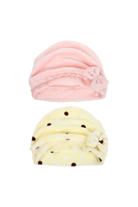 2Pcs Simple Design Flannel Postpartum Hats for Women Sleep