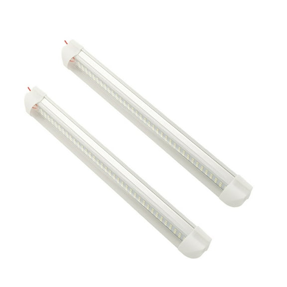 HOOWIFFY 2Pcs Simple Installation White LED Lighting Bar for Car Van Truck Rv Interior