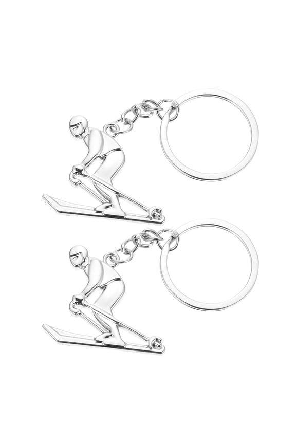 2Pcs Ski Accessories for Men Key Hanging Decorations Silver Rugged Design Gift