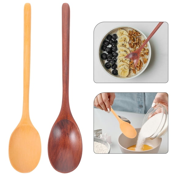 HOOWIFFY 2Pcs Soup Spoons With Long Handles For Dessert Preparation And Drink Mixing
