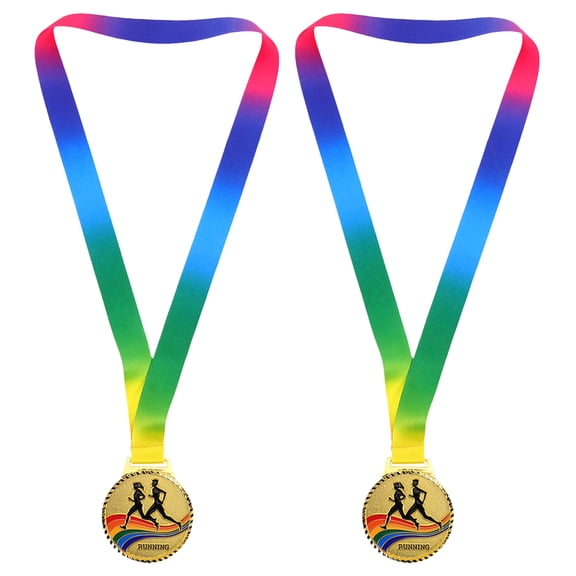 HOOWIFFY 2Pcs Professional Design Achievement Medals for Running Events with Zinc Alloy