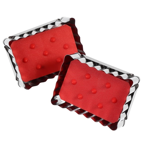 HOOWIFFY Set of 2 Square Stainless Steel Cake Molds Push-Down Bakeware for Homemade Bread, Cheesecake and Desserts