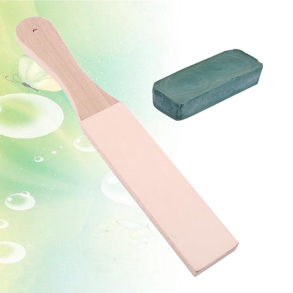 HOOWIFFY 2Pcs Stropping Paddle with Handle Handmade Wooden Double Sided Board for Edge Polishing Wood Carving
