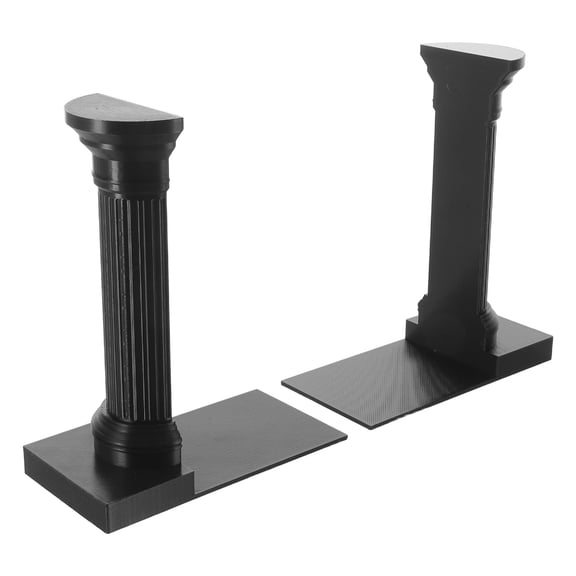 HOOWIFFY Vintage Roman Column Bookends Black Pla Heavy Duty Support 2Pcs