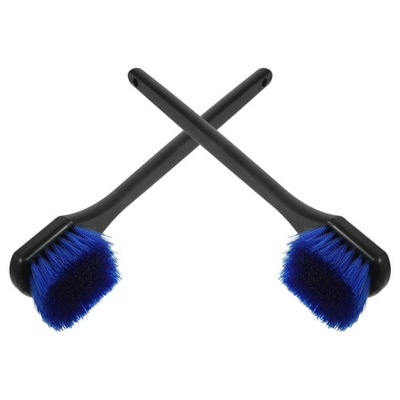 HOOWIFFY 2Pcs Wheel And Tire Cleaner Car Scrubber Brush Multi Plastic Stiff Bristle Brush Head Car Truck Enthusiasts