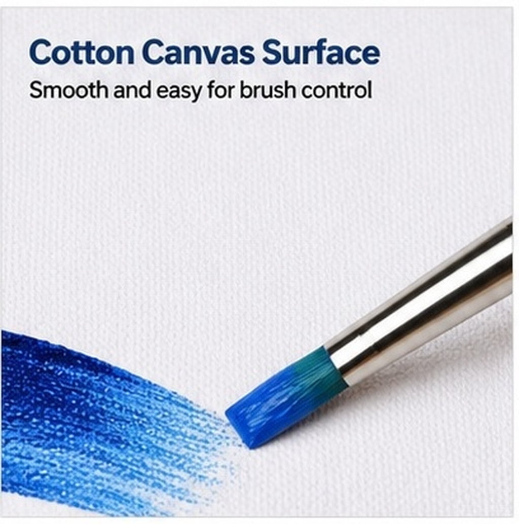 HOOWIFFY 2Pcs White Oil Painting Frame, Round Cotton Canvas Panel for ...