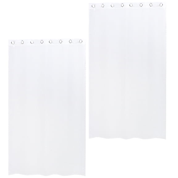 HOOWIFFY White Polyester Curtains 2-Pack for Indoor and Outdoor Use, Window Drapes