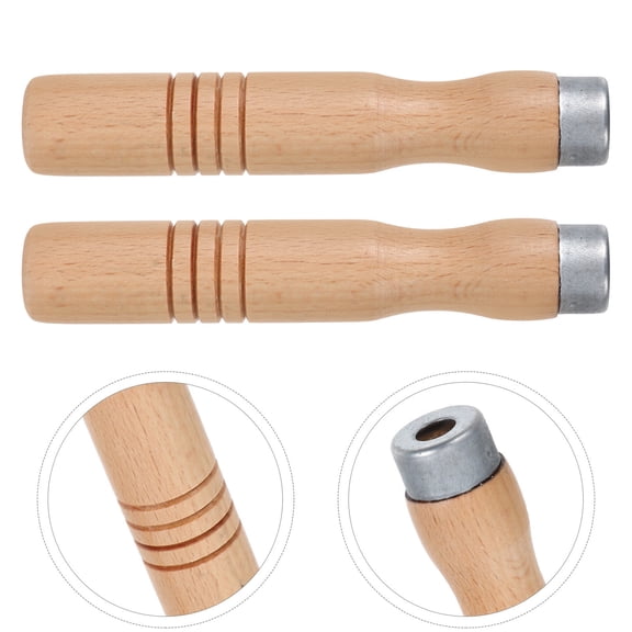 HOOWIFFY 2Pcs Wooden Handle Replacement Beech Wood Universal Fit Heat Resistant for Cookware