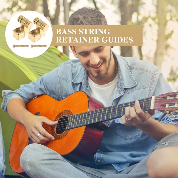 HOOWIFFY 2-Pack Metal Guitar String Trees in Gold Plated Finish for Enhanced Tuning Stability and String Protection
