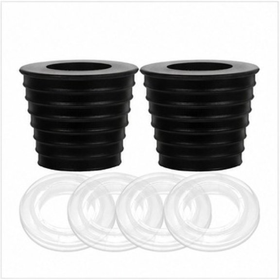 HOOWIFFY Rubber Umbrella Wedge Plug Black for Outdoor Table Decoration 2Sets