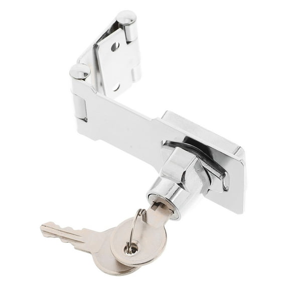 HOOWIFFY Silver Keyed Hasp Lock Latch for Office Desk 2 Sets