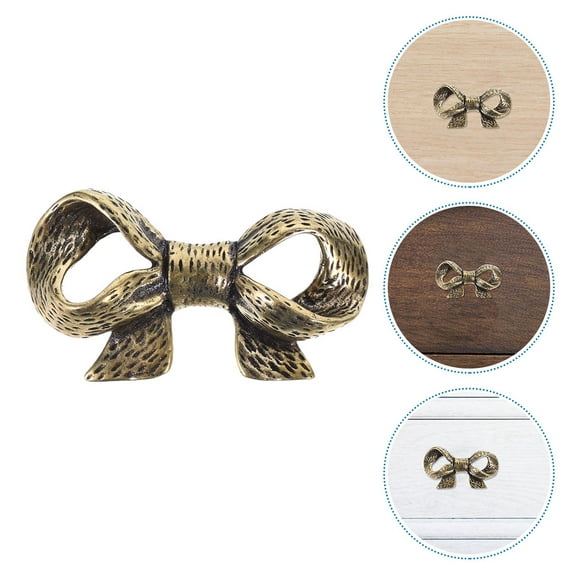 HOOWIFFY 2pcs American Style Bow Door Handle Brass For Hotel Rooms