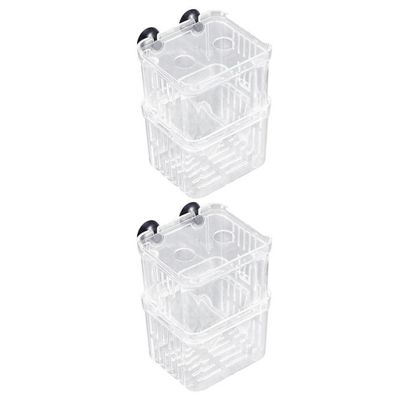 HOOWIFFY 2-Pack Acrylic Fish Breeding Tank Box with Water Circulation System for Aquarium and Fish Care
