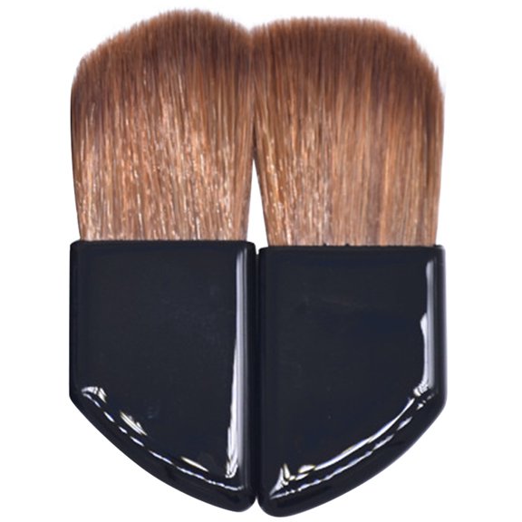 HOOWIFFY 2pcs Blush Brush Makeup for Beginners on Travel with Assorted Color Horsehair