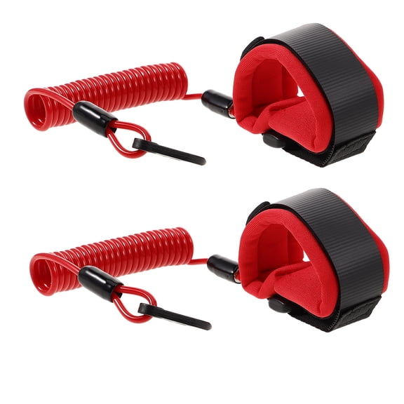 HOOWIFFY Red TPU Quick Release Boat Engine Lanyard Safety Cord for Marine Motors