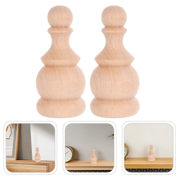 HOOWIFFY 2pcs Unfinished Wood Finials for Staircase Posts, Flagpole Tops