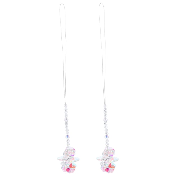 HOOWIFFY Crystal Sun Catcher Prism Multi Colored Glass Effect for Decoration 2Pcs