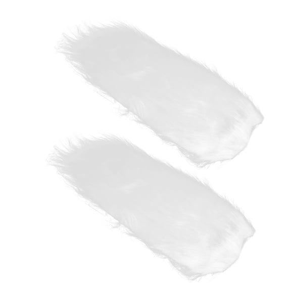 HOOWIFFY 2pcs Fake Full Beard White Faux Costume Accessories Adults Party