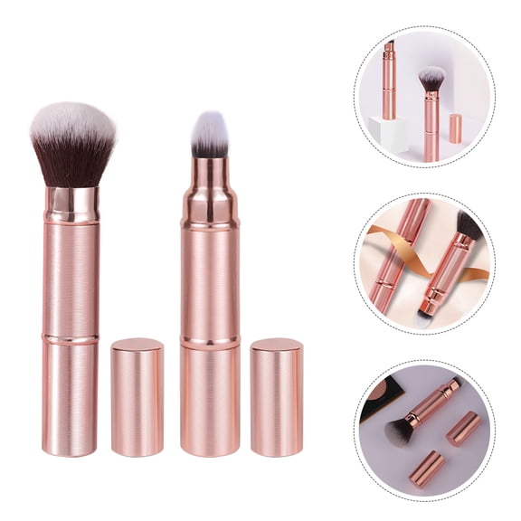HOOWIFFY Eye Makeup Brush Rose Gold 2Pcs 5.9In Round