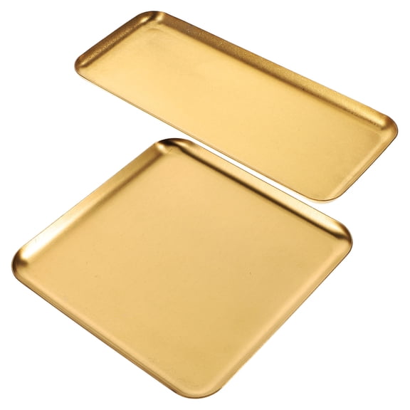 HOOWIFFY Vintage Stainless Steel Serving Platters Set of 2 for Dining, Entertaining, and Kitchen Use