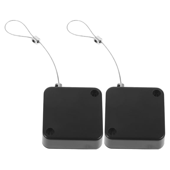 HOOWIFFY 2Pcs Automatic Retractable Cable Holder for Electronic Products with Black Steel Wire Tether
