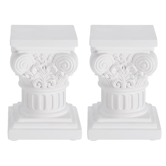 HOOWIFFY Small White Roman Decorative 2 Pieces Resin Wedding Party Home Decor Accents