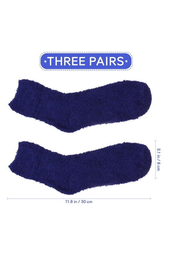 3 Pairs Mens Thick Warm Winter Socks Dark Fuzzy Insulated Moisture Wicking Breathable Sleep Socks for Boys