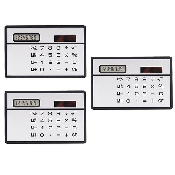 HOOWIFFY 1 Set Solar Powered Basic Calculator Portable Plastic Black for Students