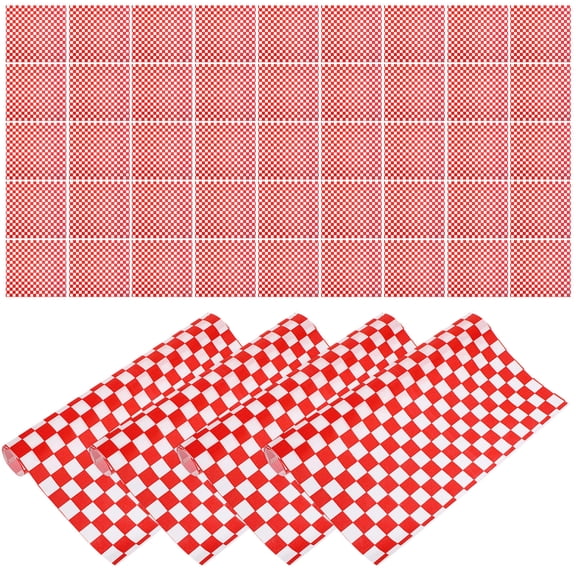 HOOWIFFY 300Pcs Food Wrapping Paper Checkered Grease Resistant for