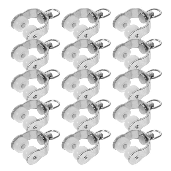 HOOWIFFY 30Pcs Curtain Track Rollers Plated Silver Smooth Sliding Rail Gliders for Home Windows