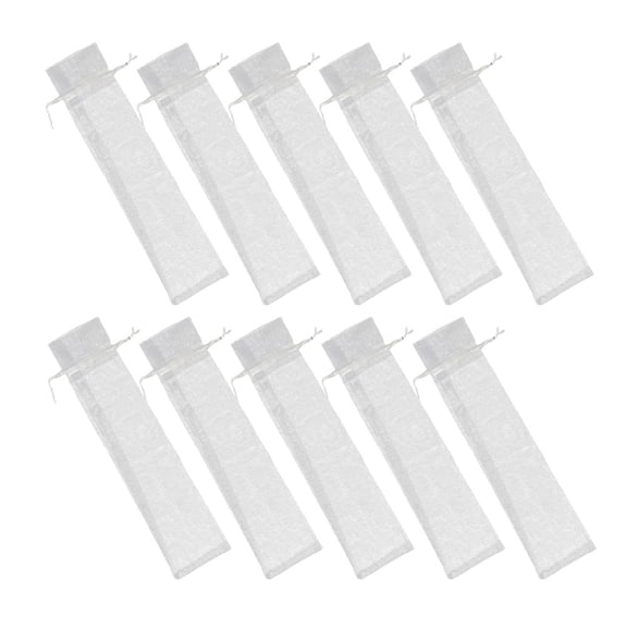 HOOWIFFY 30Pcs Plated Silver Organza Drawstring Bags for Storage Fan Pen and Decorative Packaging