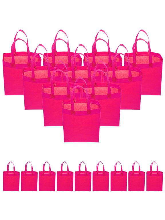 30Pcs Rosy Utility Tote Bags Non Woven Durable Shopping Bags with Handles Multipurpose Use