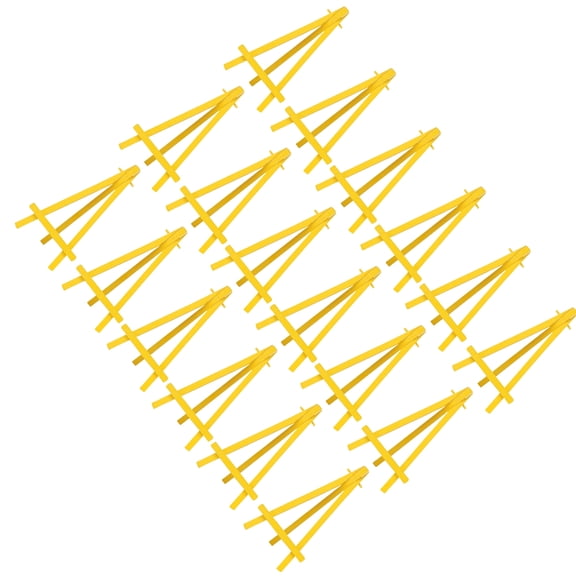 HOOWIFFY Yellow Plastic Triangle Easel for Photo and Artwork Display 30Pcs