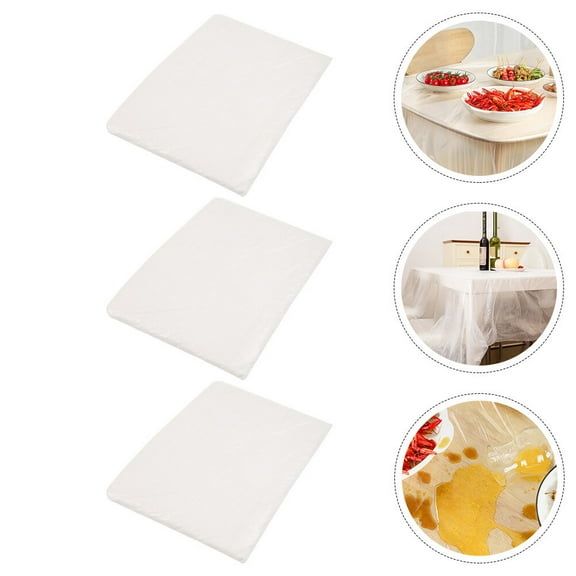 HOOWIFFY Disposable White Table Covers Tablecloth PE Material 30 Sheets for Parties Events Dining