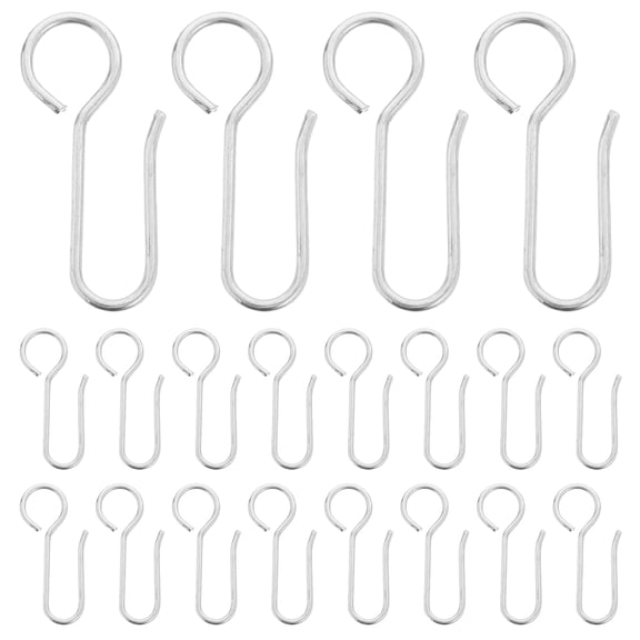 HOOWIFFY 30pcs Curtain Sliding Track Silver Iron S Shaped For Ceiling Curtain Drape Track Smooth Operation