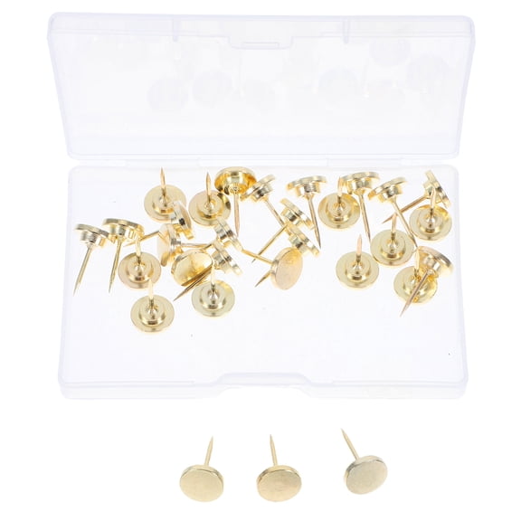 HOOWIFFY 30Pcs Zinc Alloy Flat Push Pins for Home Wall Picture Hanging and Bulletin Boards
