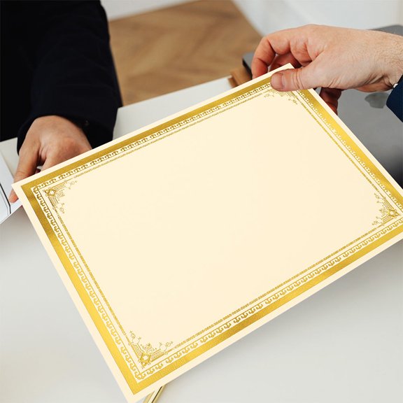 HOOWIFFY 35Pcs Award Certificate Paper with Golden Inner Paper for Academic Achievements