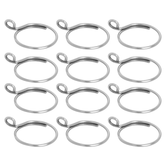 HOOWIFFY 36Pcs Metal Curtain Rings with Eyelets Silver Use for Homeowners Drapes