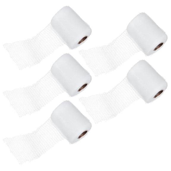 HOOWIFFY DIY Material Mesh Ribbon Roll White Yarn 5 Rolls