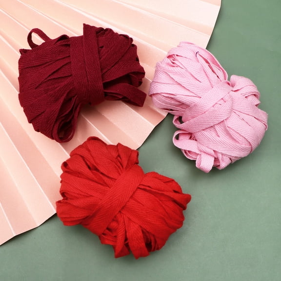 HOOWIFFY 3-Pack Red Cotton Macrame Cord for Gardening, Crafting, Projects, Rope Ribbon Supplies, and Versatile