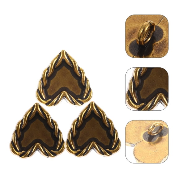 HOOWIFFY Multipurpose Alloy Buttons Compact Golden 3Pcs