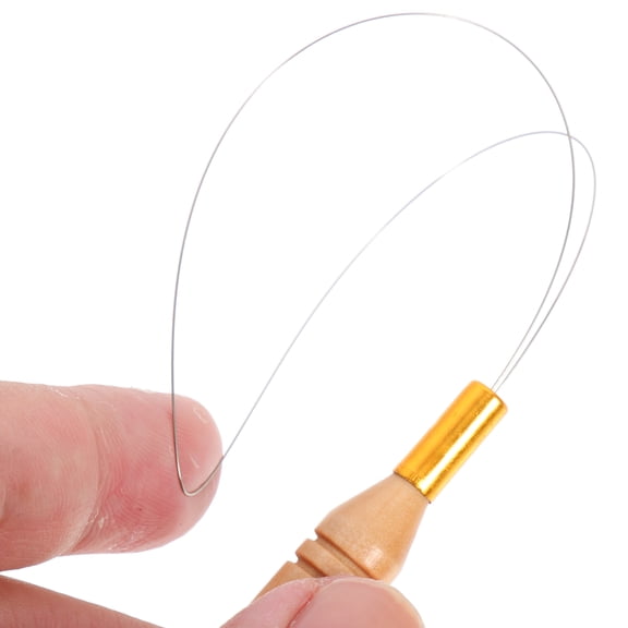 HOOWIFFY Compact Sewing Tool 3Pcs Wood Stainless Steel Threading Needle Helper Practical