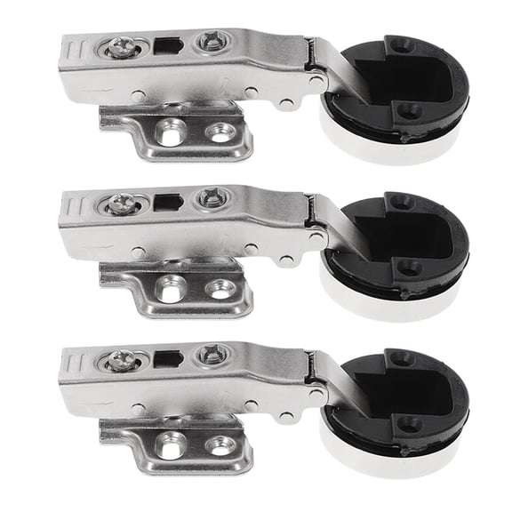 HOOWIFFY 3-Pack Multi-Color Hydraulic Buffer Hinges for Home Cabinets, Soft Close Technology, and Easy to Install
