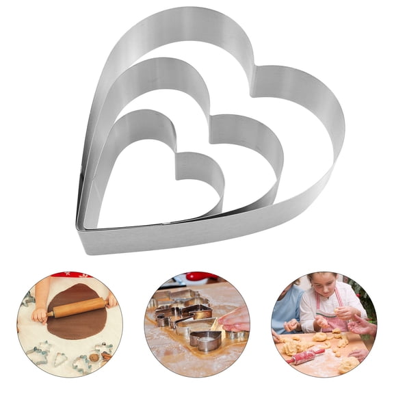 HOOWIFFY 3Pcs Cake Baking Tool Heart Shape For Valentine's Day