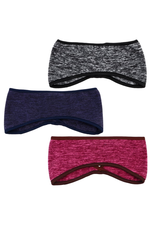 3-Pack Cold Weather Earmuffs and Headbands for Sports Hiking Outdoor Activities Dark