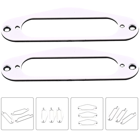 HOOWIFFY Pickup Mounting Ring Guitar Pickup Rings White Metal Single Coil 3Pcs