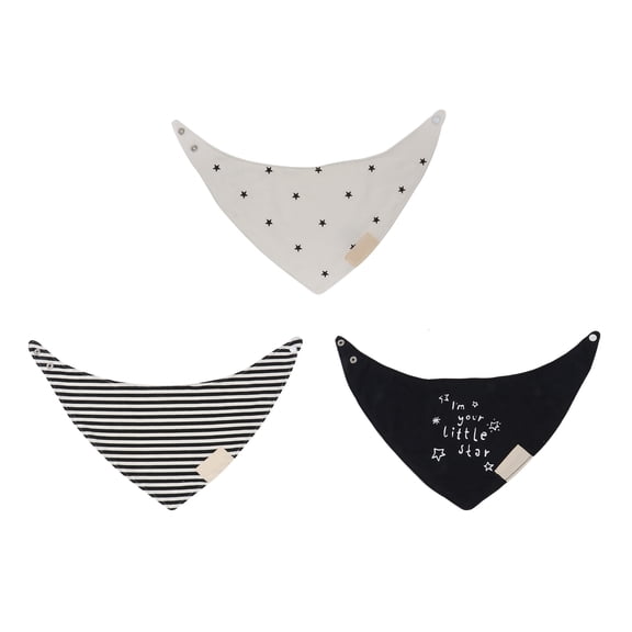 HOOWIFFY 3Pcs Assorted Baby Bib Waterproof Saliva Towel for Messy Feeding and Drooling