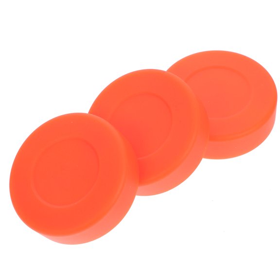 HOOWIFFY 3Pcs Flat Round Orange PVC Hockey for Training and Competition 7.00X2.00in